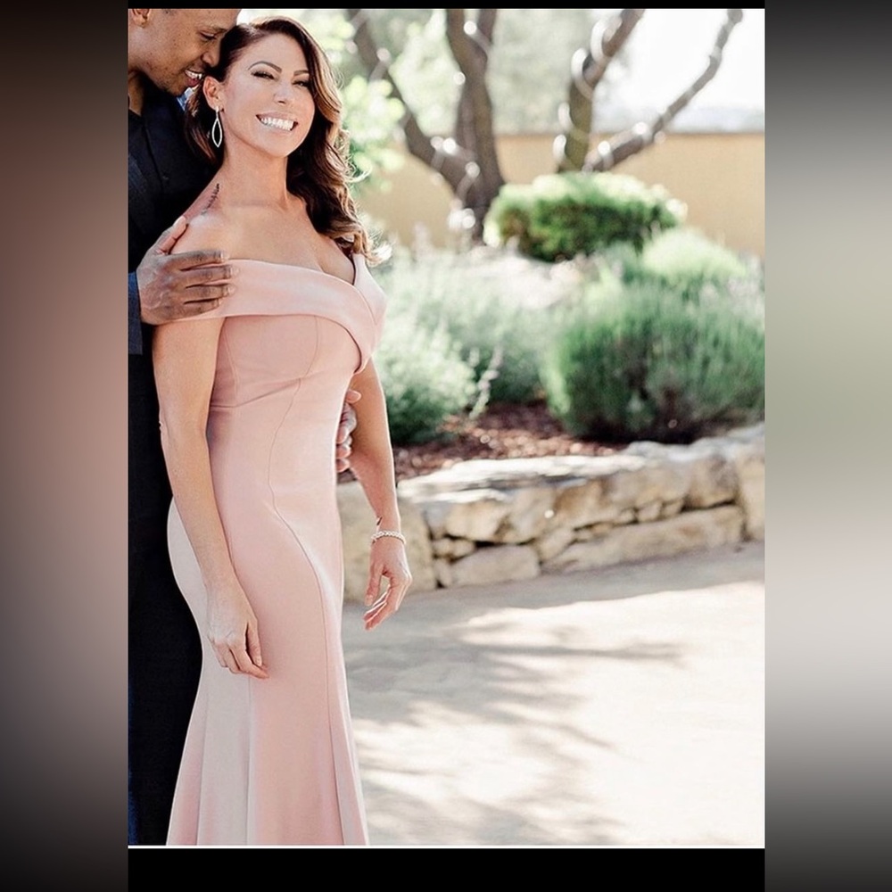 Fiesta Fashion Elegant Off-Shoulder Pink Dress Brides Maid M